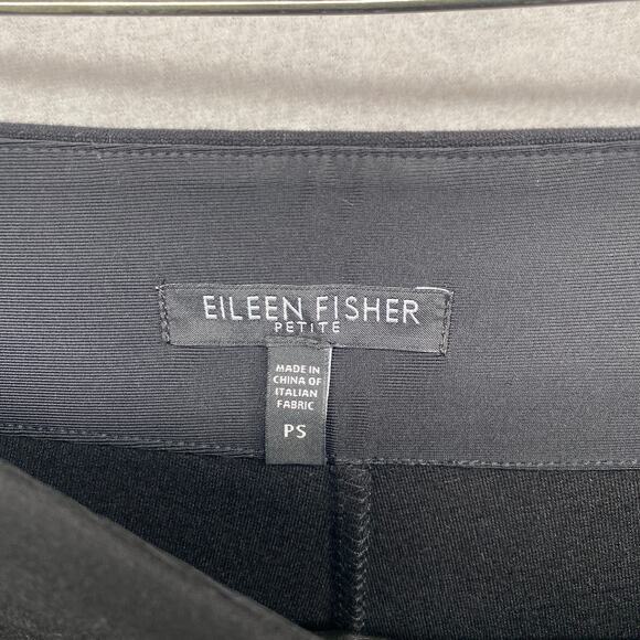 EILEEN FISHER Pants PS Stretch Ponte Full Length Straight Leg Trouser Black - Picture 5 of 13